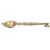 Brass Aarti Burner Kapoor Dani Camphor Lamp Peetal Pital Pittal Karpoora Harathi Aarti Deepam Pooja Diya Mandir Temple Brass Aarti Lamp Traditional Pooja Samagri, Gold, 1 Inch, 1 Piece