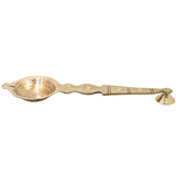 Brass Aarti Burner Kapoor Dani Camphor Lamp Peetal Pital Pittal Karpoora Harathi Aarti Deepam Pooja Diya Mandir Temple Brass Aarti Lamp Traditional Pooja Samagri, Gold, 1 Inch, 1 Piece