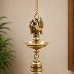 Brass Hanging Lamp with Bell