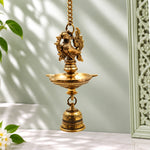 Brass Hanging Lamp with Bell