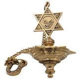 Brass Hanging Lamp with Star, Thooku Vilakku Hanging Diya, Temple Chain Deepam, Traditional Pooja Hanging Deepak, Kerala Style Nilavilakku Vilakku, Mandir Devghar Oil Lamp Decor for Home Temple Diwali Aarti Pooja, Gold, 22 Inch, 1 Piece