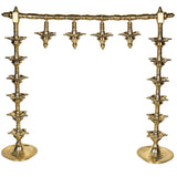 Brass Lamp Stand Deepa Stambh Kuthu Vilakku Nilavilakku Samai Pooja Deepam Stand Traditional Peetal Pittalai Vilakku Diya Stand Temple Lamp Stand Heavy Brass Akhand Jyot Pooja Lamp Stand 56 cm, Gold, 22 Inch, 1 Piece