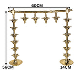 Brass Lamp Stand Deepa Stambh Kuthu Vilakku Nilavilakku Samai Pooja Deepam Stand Traditional Peetal Pittalai Vilakku Diya Stand Temple Lamp Stand Heavy Brass Akhand Jyot Pooja Lamp Stand 56 cm, Gold, 22 Inch, 1 Piece