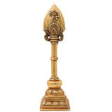 Brass Murugan Vel Velayudham Kartikeya Subramanya Skanda Sacred Vel Ayudha Pooja Idol 30cm, Gold, 12 Inch, 1 Piece