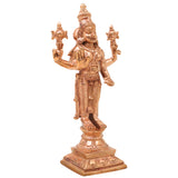 Bronze Perumal Vishnu Idol Sri Narayana Venkateshwara Balaji Lakshmi Narayan Ranganatha Murti Kansa Kamsya Handcrafted Temple Statue for Puja Home Decor, Gold, 6 Inch, 1 Piece