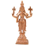 Bronze Perumal Vishnu Idol Sri Narayana Venkateshwara Balaji Lakshmi Narayan Ranganatha Murti Kansa Kamsya Handcrafted Temple Statue for Puja Home Decor, Gold, 6 Inch, 1 Piece