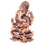 Copper Ganesha Ganapati Idol for Pooja, Home Temple Decor, Vastu & Spiritual Gifting, Brown, 3 Inch, 1 Piece