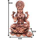 Copper Lakshmi Ganesh Idol, Handcrafted Traditional Ganapathi Murti for Pooja, Home Decor & Gifting, Brown, 3.5 Inch, 1 Piece