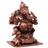 Copper Ganesha Idol Tamra Ganpati Vinayaka Murti Vighneshwar Pillaiyar Statue for Pooja Home Decor Gift, Brown, 3 Inch, 1 Piece