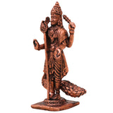 Copper Murugan Idol Kartikeya Skanda Subramanya Shanmukha Kumara Velayudhan Velan Guha Senthil Dandapani Devata Murti for Pooja Mandir Decor Gift 7 cm, Brown, 3 Inch, 1 Piece