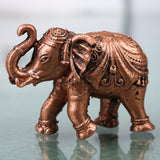 Copper Elephant Idol Gaj Gajraj Hastin Murti Tamra Pooja Decor Statue, Brown, 1 Inch, 1 Piece
