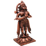 Copper Hanuman Idol Bajrangbali Anjaneya Maruti Sankat Mochan Murti Pooja Statue Home Decor, Brown, 3.5 Inch, 1 Piece