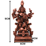 Copper Panchmukhi Veera Hanuman Idol Panchamukha Anjaneya Swamy Murti Tamra Bajrangbali Maruti Statue Pooja Decor, Brown, 3.5 Inch, 1 Piece