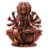 Copper Gayatri Devi Mata Vedmata Savitri Adi Shakti Murti Idol for Puja Mandir Decor Gift Tamra Vigraha, Brown, 3 Inch, 1 Piece
