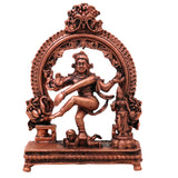 Copper Nataraja Idol Shiva Ananda Tandava Murti Tamra Nataraj Vigraha Statue, Brown, 3.5 Inch, 1 Piece