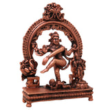 Copper Nataraja Idol Shiva Ananda Tandava Murti Tamra Nataraj Vigraha Statue, Brown, 3.5 Inch, 1 Piece