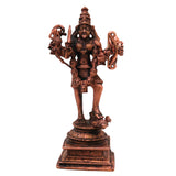 Copper Kali Idol Mahakali Kalika Dakshina Bhadrakali Devi Murti Pooja Statue Home Decor Tamra Vigraham Sculpture Gift, Brown, 6.5 Inch, 1 Piece