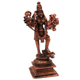 Copper Kali Idol Mahakali Kalika Dakshina Bhadrakali Devi Murti Pooja Statue Home Decor Tamra Vigraham Sculpture Gift, Brown, 6.5 Inch, 1 Piece