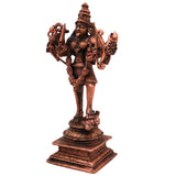 Copper Kali Idol Mahakali Kalika Dakshina Bhadrakali Devi Murti Pooja Statue Home Decor Tamra Vigraham Sculpture Gift, Brown, 6.5 Inch, 1 Piece
