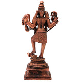 Copper Kali Idol Mahakali Kalika Dakshina Bhadrakali Devi Murti Pooja Statue Home Decor Tamra Vigraham Sculpture Gift, Brown, 6.5 Inch, 1 Piece