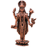 Copper Dhanvantari Bhagwan Murti Ayurveda God Medicine Vishnu Avatar Idol Puja Mandir Tamra Vigraha Healing Statue Home Decor Gift, Brown, 3 Inch, 1 Piece