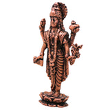 Copper Dhanvantari Bhagwan Murti Ayurveda God Medicine Vishnu Avatar Idol Puja Mandir Tamra Vigraha Healing Statue Home Decor Gift, Brown, 3 Inch, 1 Piece