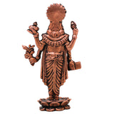 Copper Dhanvantari Bhagwan Murti Ayurveda God Medicine Vishnu Avatar Idol Puja Mandir Tamra Vigraha Healing Statue Home Decor Gift, Brown, 3 Inch, 1 Piece