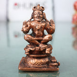 Copper Agastya Muni Agathiyar Siddhar Idol Tamra Vigraha Puja Murti Statue Home Decor Gift , Brown, 2.5 Inch, 1 Piece