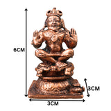 Copper Agastya Muni Agathiyar Siddhar Idol Tamra Vigraha Puja Murti Statue Home Decor Gift , Brown, 2.5 Inch, 1 Piece