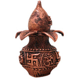 Copper Kalash Swastik Tamra Taamra Tamba Thamira Kalasam Purna Kumbham Pooja Murti Decor Gift, Brown, 2.5 Inch, 1 Piece