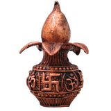 Copper Kalash Swastik Tamra Taamra Tamba Thamira Kalasam Purna Kumbham Pooja Murti Decor Gift, Brown, 2.5 Inch, 1 Piece