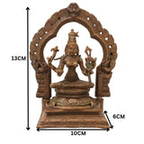 Bronze Rajarajeshwari Idol Kamakshi, Lalita Tripura Sundari Devi Murti Sri Vidya Parameshwari Shakti Statue for Pooja Mandir Home Decor, Brown, 5 Inch, 1 Piece