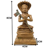 Bronze Manavalamamuni Idol Varavara Muni Yatindra Pravanar Sri Vaishnava Acharya Murti Panchaloha Style Statue for Pooja Mandir Home Decor Gift, Brown, 3 Inch, 1 Piece