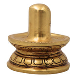 Brass Shiva Lingam Shivling Mahadev Shivalinga Jyotirlinga Peetal Pital Pittal Lingam Murti for Pooja Mandir Home Decor Gift, Gold, 3 Inch, 1 Piece