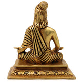 Brass Thiruvalluvar Idol Tiruvalluvar Valluvar Tamil Poet Tirukkural Author Statue Murti Vigraha for Home Decor Puja Gift Sculpture, Gold, 4.5 Inch, 1 Piece