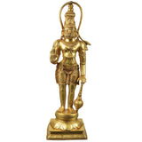 Gold-colored statue of a deity on a white background