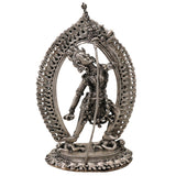 Brass Vajrayogini Idol Silver Coated, Vajra Yogini Devi Dakini Goddess Murti, Tantric Vajrayogini Shakti Statue for Home Pooja, Meditation, Spiritual Decor & Gift, Silver, 5.5 Inch, 1 Piece
