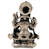 Brass With Silver Coated Handcrafted Ganesha Idol for Home Pooja & Decor, Ganpati Ganapati Vinayaka Vighnaharta Gajanan Murti, Small Spiritual Statue for Gift & Vastu Home Temple Decor, Silver, 2.5 Inch, 1 Piece