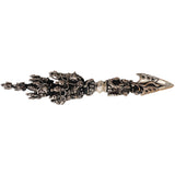 Brass With Silver Coated Handcrafted Phurba Idol Vajrakilaya Kila, Tibetan Ritual Dagger Vajra Kila Statue, Buddhist Tantric Dorje Phurba for Puja, Meditation, Energy Protection & Spiritual Decor, Silver, 6.5 Inch, 1 Piece