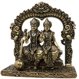 Brass Lakshmi Narayana Idol Handcrafted Traditional Chola Murti for Pooja Home Decor & Spiritual Gifting, Gold, 4.5 Inch, 1 Piece