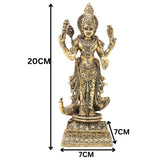 Brass Handcrafted Chola Murugan Idol with Vel,  Lord Subramanya Kartikeya Statue for Pooja Decor & Gifting, Gold, 8 Inch, 1 Piece