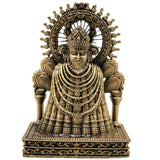 Brass Khatu Shyam Idol Handcrafted Shyam Baba Murti for Pooja Home Decor Spiritual Gifting Traditional Style, Gold, 5 Inch, 1 Piece