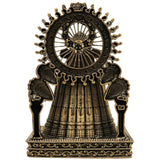 Brass Khatu Shyam Idol Handcrafted Shyam Baba Murti for Pooja Home Decor Spiritual Gifting Traditional Style, Gold, 5 Inch, 1 Piece