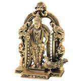 Brass Murugan Idol Kartikeya Subramanya Swamy Statue for Pooja Home Decor Traditional Chola Gift, Gold, 8 Inch, 1 Piece
