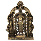 Brass Murugan Idol Kartikeya Subramanya Swamy Statue for Pooja Home Decor Traditional Chola Gift, Gold, 8 Inch, 1 Piece