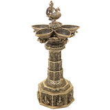 Brass Handcrafted Peacock Lamp, Traditional Mayil Vilakku Deepam for Pooja, Home Decor & Gifting, Gold, 6.5 Inch, 1 Piece