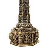 Brass Handcrafted Peacock Lamp, Traditional Mayil Vilakku Deepam for Pooja, Home Decor & Gifting, Gold, 6.5 Inch, 1 Piece