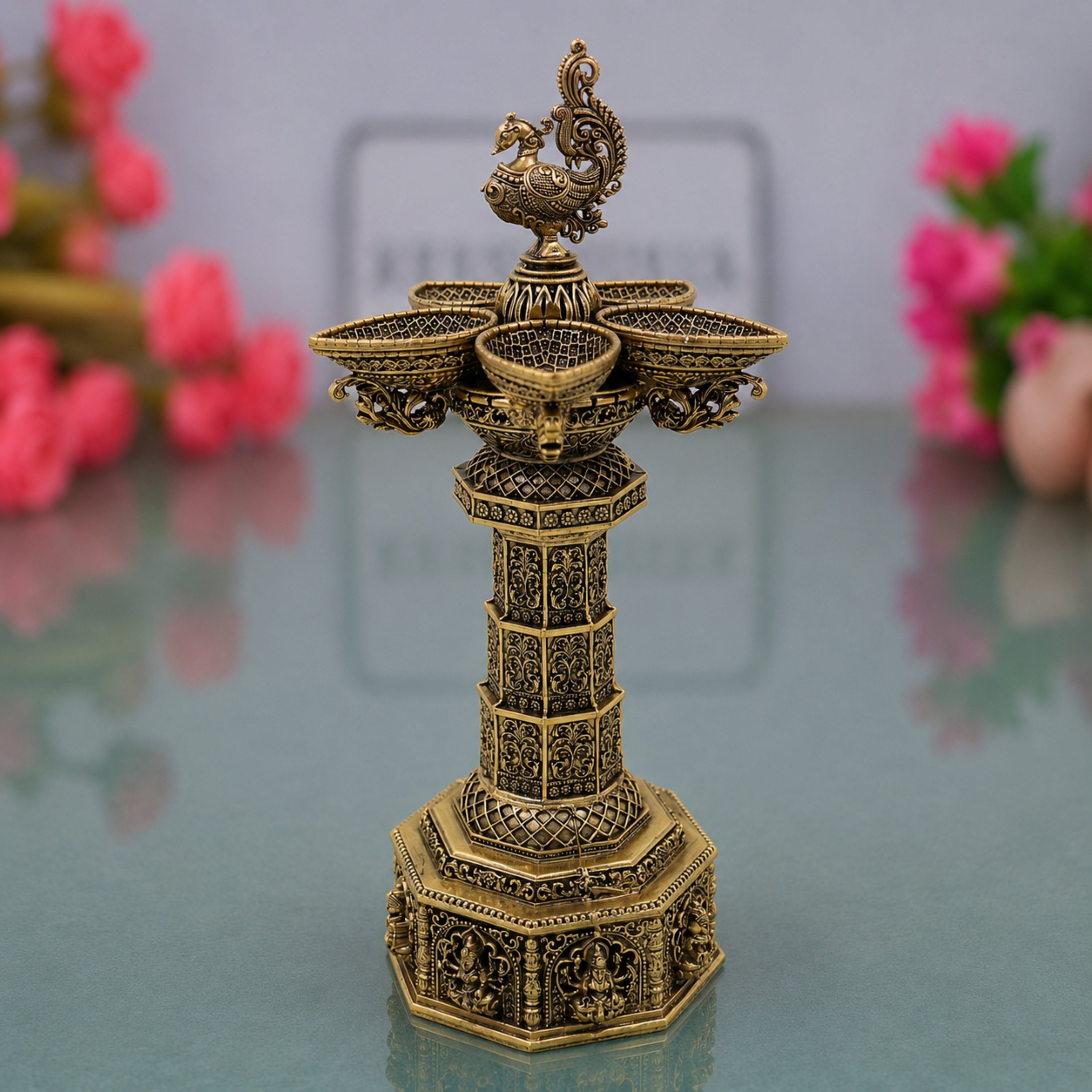 Peacock Lakshmi Vilakku Deepam