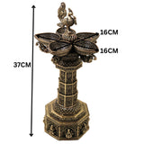 Brass Peacock Lakshmi Vilakku Deepam Handcrafted Traditional Chola Pooja Home Decor Gift LampSet Of 2, Gold, 14.5 Inch, 2 Piece