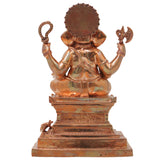 Bronze Ganesha Idol, Handcrafted Chola Ganapati Murti for Pooja, Home Temple, Vastu Decor & Gifting, Gold, 5 Inch, 1 Piece